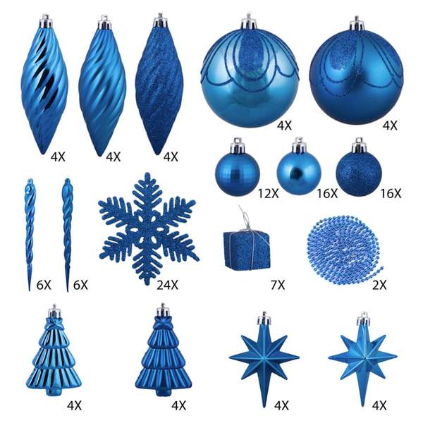 125 Piece Lavish Blue Assorted Ornament Set