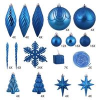 Vickerman 125 Piece Lavish Blue Assorted Ornament Set
