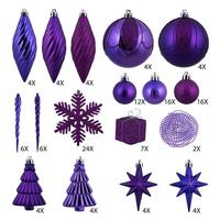 Vickerman 125 Piece Purple Assorted Ornament Set