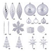Vickerman 125 Piece Silver Assorted Ornament Set