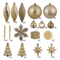 Vickerman 125 Piece Gold Assorted Ornament Set