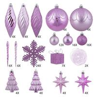 Vickerman 125 Piece Pretty in Pink Assorted Ornament Set