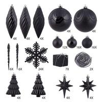 Vickerman 125 Piece Black Assorted Ornament Set