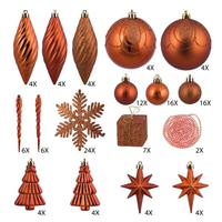 Vickerman 125 Piece Burnish Orange Assorted Ornament Set