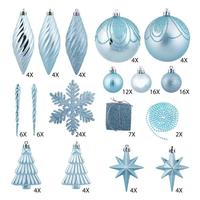 Vickerman 125 Piece Baby Blue Assorted Ornament Set