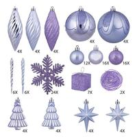 Vickerman 125 Piece Lavender Assorted Ornament Set