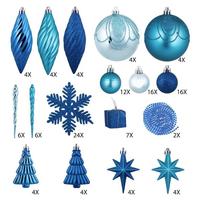 Vickerman 125 Piece Peacock Assorted Ornament Set