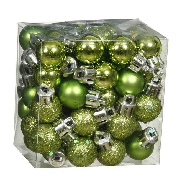 1.6" Lime 4 Assorted Finishes Ball Ornament (96 pack)
