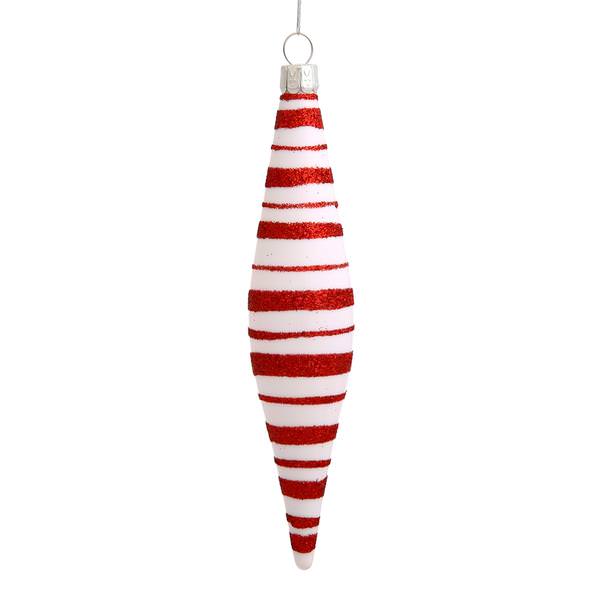 5.5" Red / White Candy Cane Icicle Drop Ornament (6 pack)