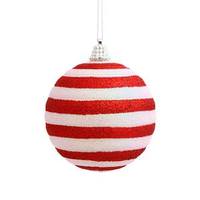 Vickerman 3" Candy Cane Ball Ornament (4 pack)