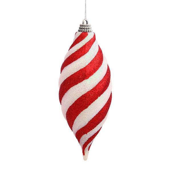 4.75" Red / White Candy Cane Spiral Drop Ornament
