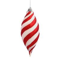 Vickerman 4.75" Red / White Candy Cane Spiral Drop Ornament