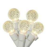 Vickerman 50 Light 16' White Wire Warm White G12 Berry LED Miniature String with 4" Spacing