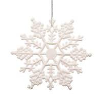 View 4" White Glitter Snowflake Ornament (24 pack)