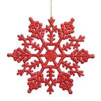 View 4" Red Glitter Snowflake Ornament (24 pack)