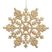 Vickerman 4" Gold Glitter Snowflake Ornament (24 pack)