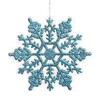 View 4" Turquoise Glitter Snowflake Ornament (24 pack)