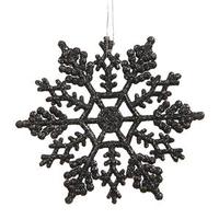 View 4" Black Glitter Snowflake Ornament (24 pack)