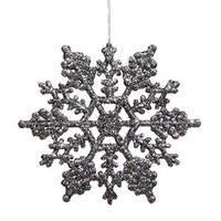 Vickerman 4" Pewter Glitter Snowflake Ornament (24 pack)