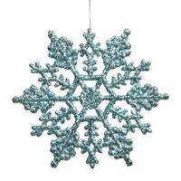 View 4" Baby Blue Glitter Snowflake Ornament (24 pack)