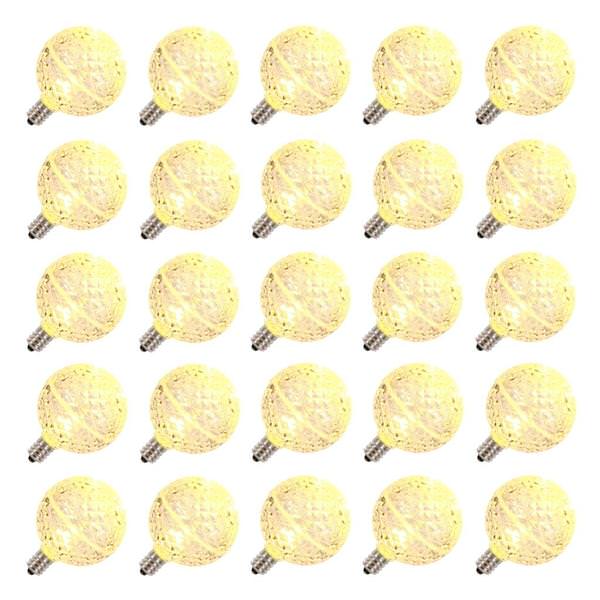 G50 Candelabra Screw Base Warm White LED Faceted (25 pack)