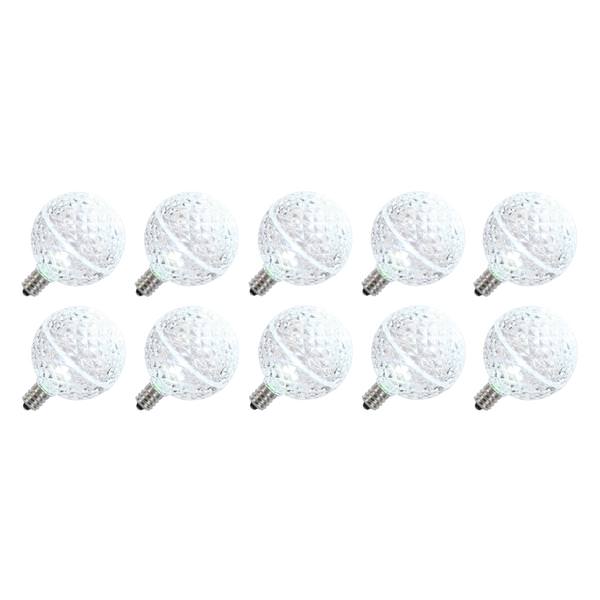 G50 Candelabra Screw Base Cool White LED Faceted (10 pack)