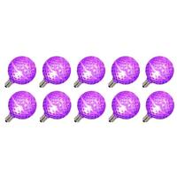 View .38 watt G50 Candelabra Screw Base Purple LED Faceted (10 pack)