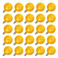 Vickerman G50 Candelabra Screw Base Yellow LED Faceted (25 pack)