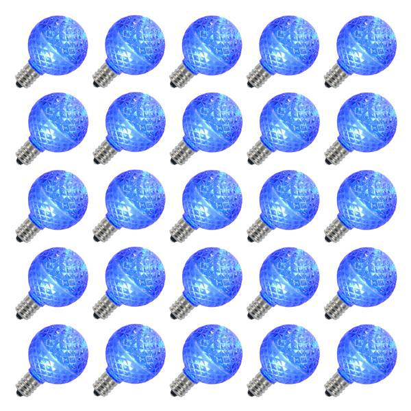 G50 Intermediate Screw Base Blue LED Faceted (25 pack)
