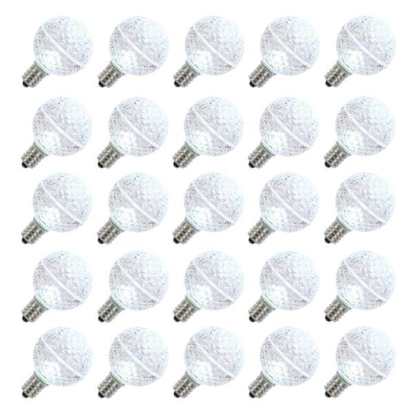 0.45 watt G50 Intermediate Screw Base Cool White LED Faceted (25 pack)
