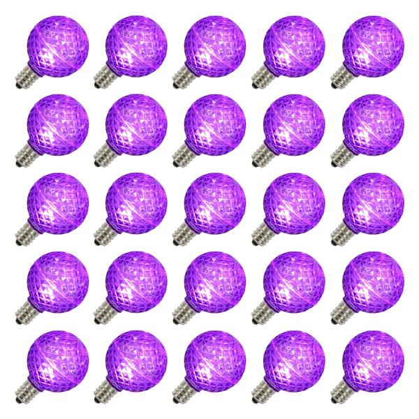0.45 watt G50 Intermediate Screw Base Purple Faceted LED (25 pack)