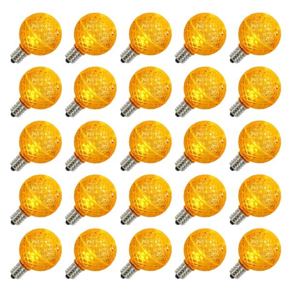 G50 Intermediate Screw Base Yellow LED Faceted (25 pack)