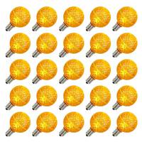 Vickerman 0.38 watt G40 Candelabra Screw Base Yellow Faceted LED (25 pack)
