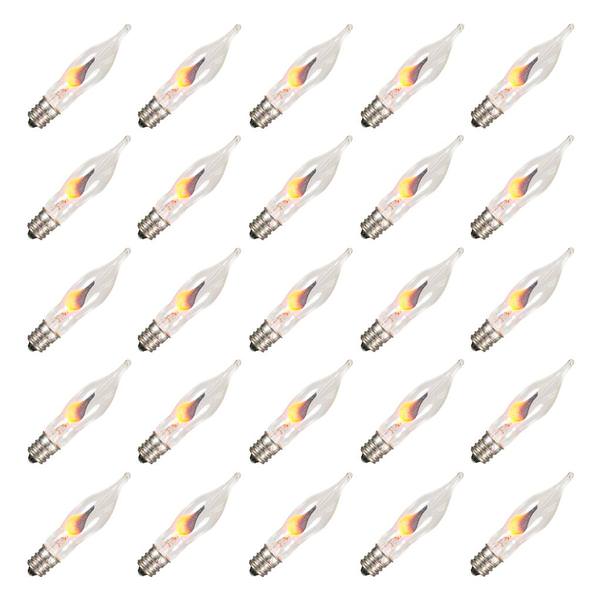 C7 Candelabra Screw Base Flickering Flame Bulb (25 pack)