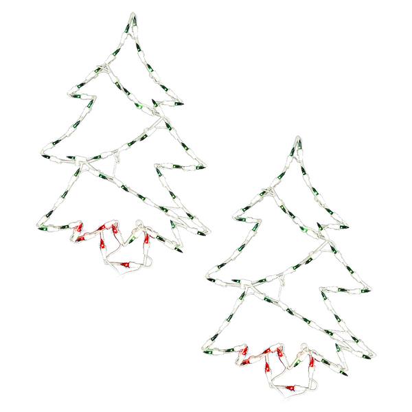 18" Tree Window Decor 50 Multi-Color Lights (2 pack)