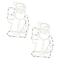 Vickerman 18" Waving Santa Window Decor 50 Multi-Color Lights (2 pack)