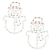 Vickerman 18" Snowman Window Decor 50 Multi-Color Lights (2 pack)