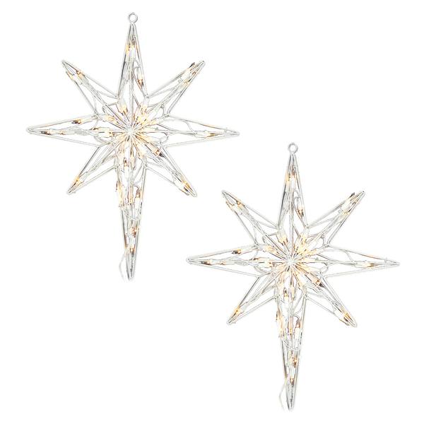 18" Star of Bethlehem Window Decor 50 White Lights (2 pack)