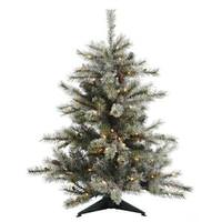 Vickerman 3.5' x 35" Artificial Slightly Frosted Sartell Glittered 150 Clear Lights