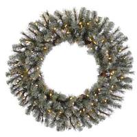 Vickerman 60" Artificial Frosted Sartell 200 Warm White Italian LED Lights with Pine Cones