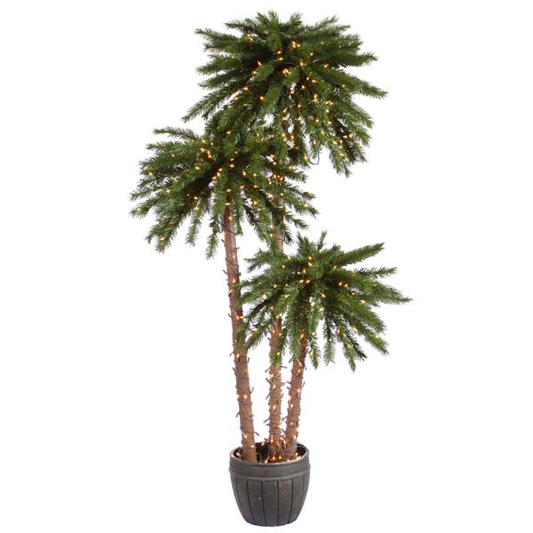 4', 5', 7' Artificial Palm Trees 650 Clear Lights