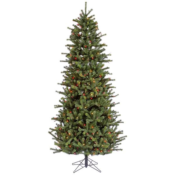 7.5' x 46" Artificial Carver Frasier Slim 600 Multi-Color DuraLit Miniature Lights