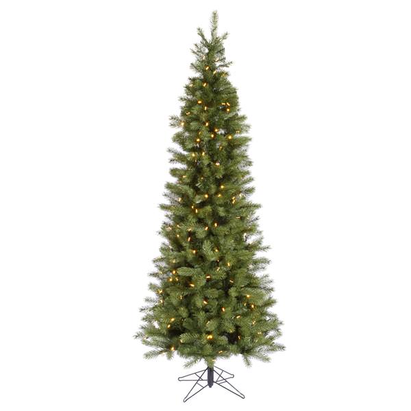 4.5' x 24" Artificial Albany Spruce Slim 135 Warm White LED Lights
