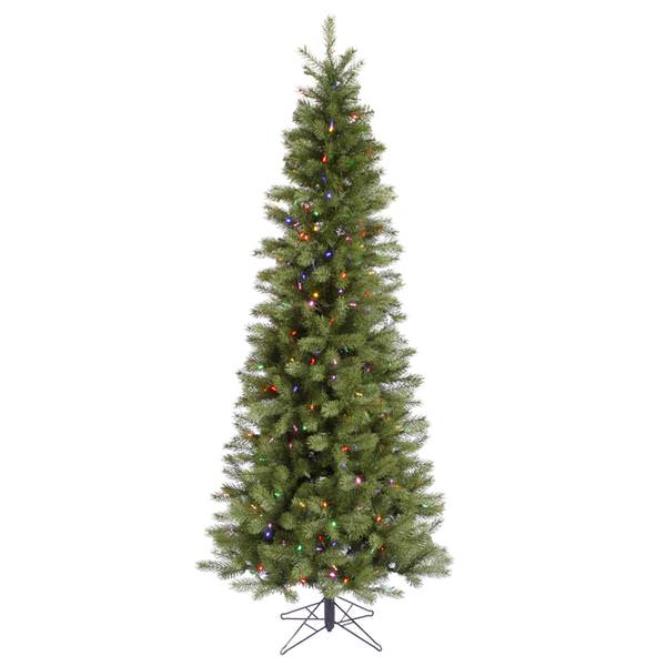 4.5' x 24" Artificial Albany Spruce Slim 165 Multi-Color LED Lights