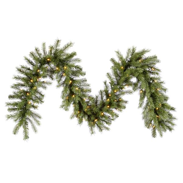 9' x 16" Artificial Albany Spruce Garland 135 Warm White LED Lights