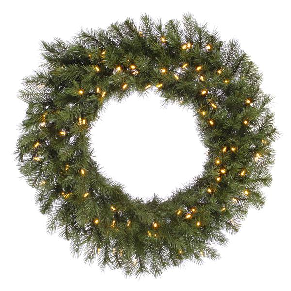 30" Artificial Albany Spruce Wreath 50 Warm White Italian LED Lights