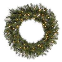 Vickerman 30" Artificial Albany Spruce Wreath 50 Warm White Italian LED Lights