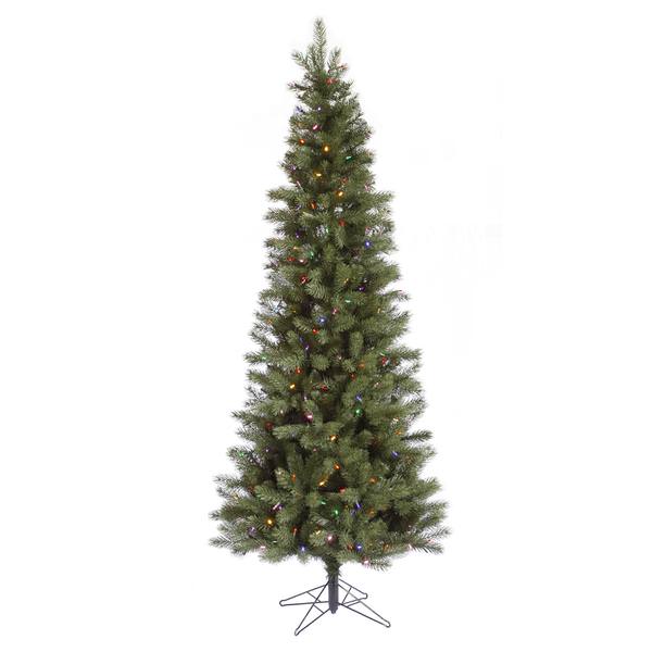4.5' x 24" Artificial Blue Albany Spruce Slim 150 Multi-Color Lights