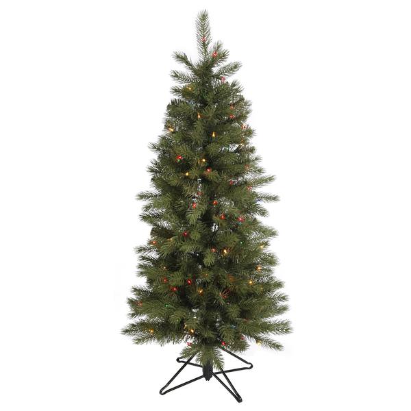 5.5' x 28" Artificial Blue Albany Spruce Slim 200 Multi-Color Lights