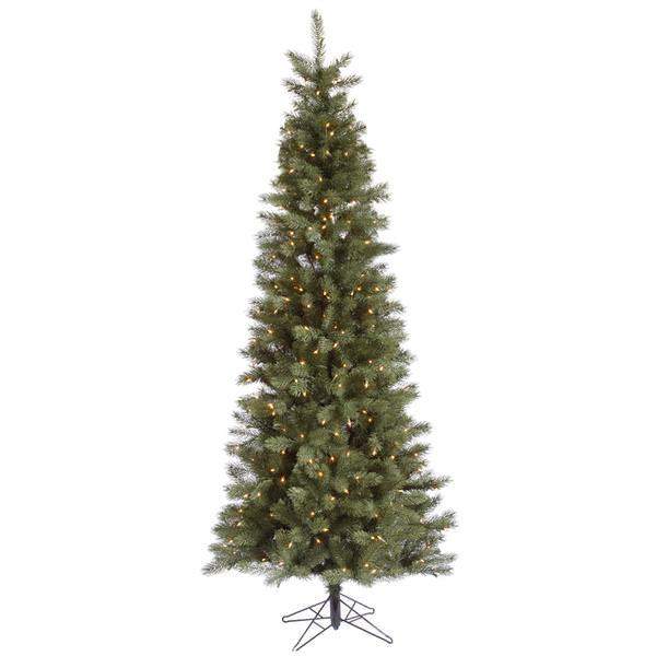 8.5' x 42" Artificial Blue Albany Spruce Slim 500 Clear Lights